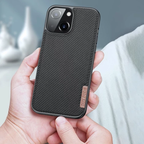 Dux Ducis Fino case covered with nylon material for iPhone 13 black
