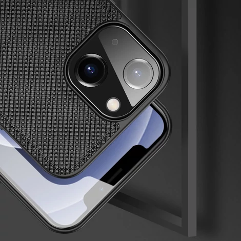 Dux Ducis Fino case covered with nylon material for iPhone 13 black