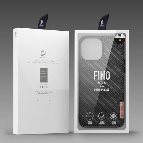 Dux Ducis Fino case covered with nylon material for iPhone 13 black