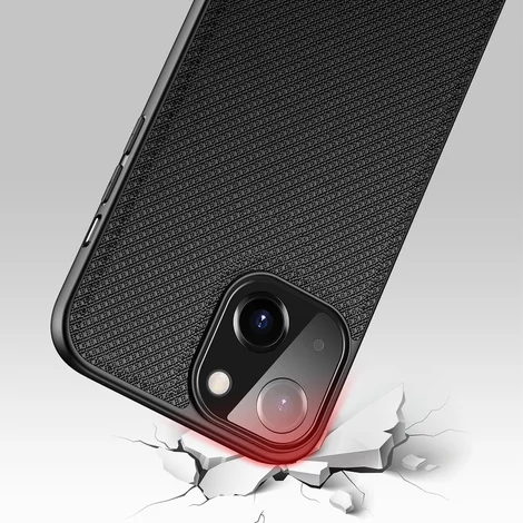 Dux Ducis Fino case covered with nylon material for iPhone 13 black