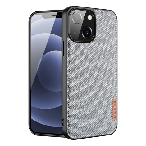 Dux Ducis Fino case covered with nylon material for iPhone 13 gray