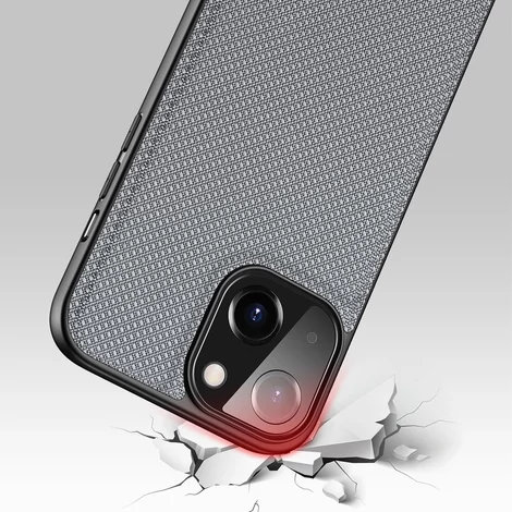 Dux Ducis Fino case covered with nylon material for iPhone 13 gray