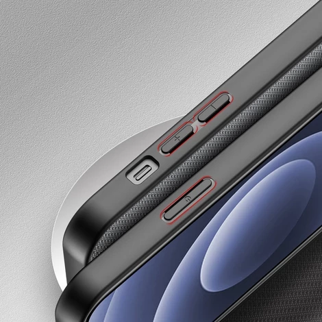 Dux Ducis Fino case covered with nylon material for iPhone 13 gray