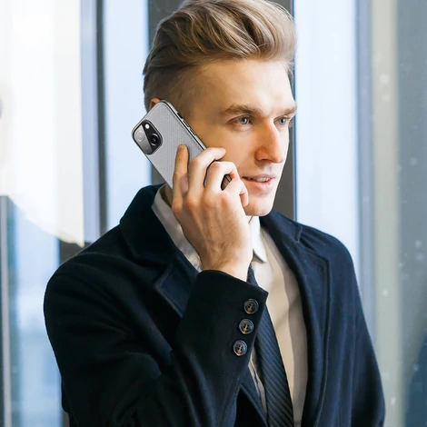 Dux Ducis Fino case covered with nylon material for iPhone 13 gray
