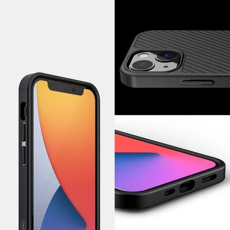Nillkin Synthetic Fiber Carbon case cover for iPhone 13 black