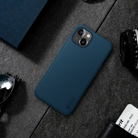 Nillkin Super Frosted Shield Case + kickstand for iPhone 13 blue