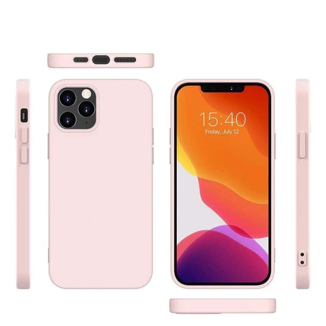 Silicone Case Soft Flexible Rubber Cover for iPhone 13 Pro Max pink