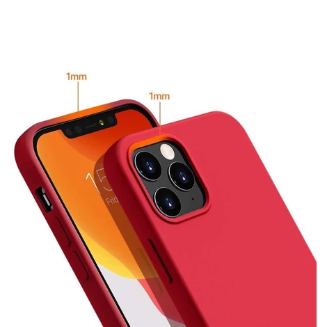 Silicone Case Soft Flexible Rubber Cover for iPhone 13 Pro Max red