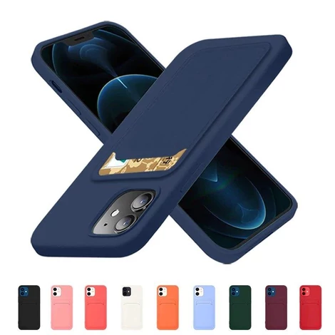 Card Case Silicone Wallet Wallet With Card Slot Documents For Samsung Galaxy A22 4G Purple
