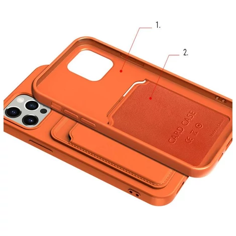 Card Case Silicone Wallet Wallet With Card Slot Documents For Samsung Galaxy A22 4G Purple