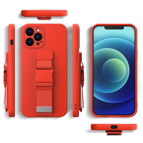 Rope case gel case with a chain lanyard bag lanyard iPhone XR red