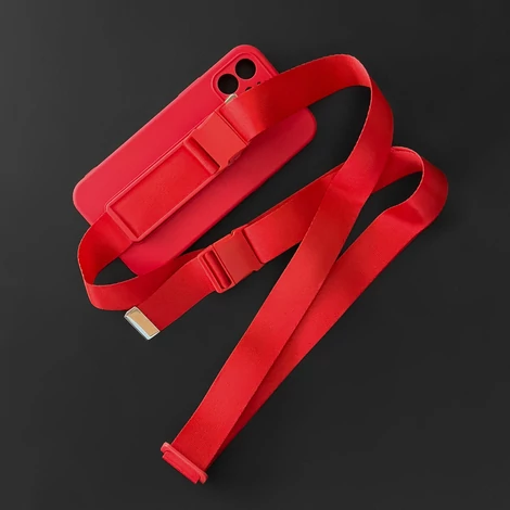 Rope case gel case with a chain lanyard bag lanyard iPhone 12 red