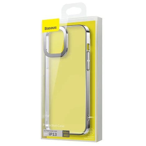 Baseus Glitter Case transparent cover iPhone 13 silver (ARMC000312)