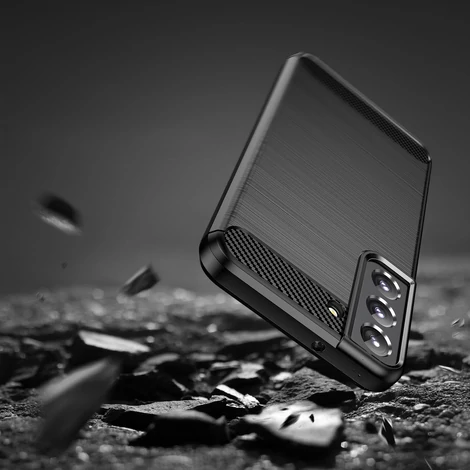 Carbon Case Flexible TPU Cover for Samsung Galaxy S22 black