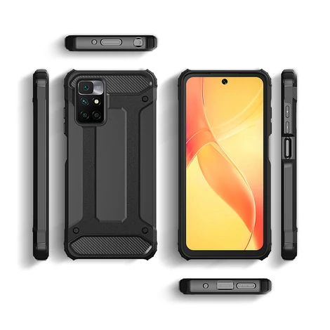 Hybrid Armor Case Tough Rugged Cover for Xiaomi Redmi 10 black