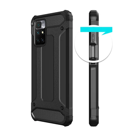 Hybrid Armor Case Tough Rugged Cover for Xiaomi Redmi 10 black