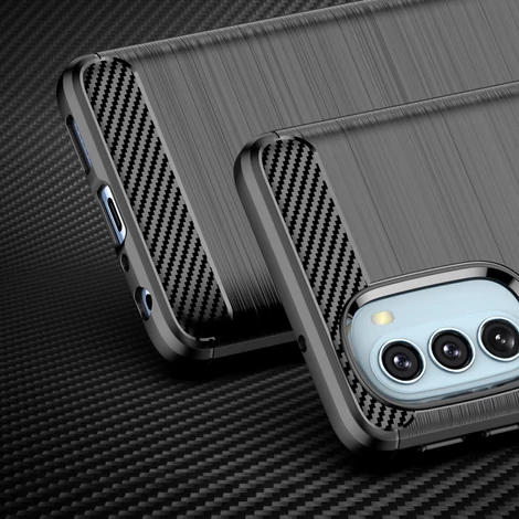 Carbon Case Flexible Cover Sleeve Motorola Moto G51 5G black