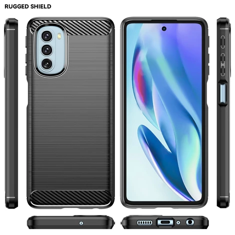 Carbon Case Flexible Cover Sleeve Motorola Moto G51 5G black