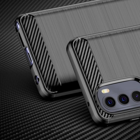 Carbon Case flexible cover for Motorola Moto G Stylus 2022 black