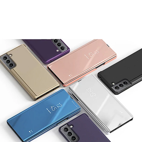 Clear View Case flip cover for Samsung Galaxy S22 pink
