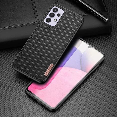 Dux Ducis Fino case is nylon covered Samsung Galaxy A33 5G black