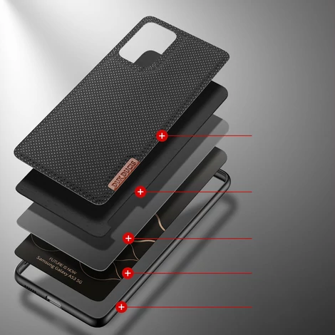 Dux Ducis Fino case is nylon covered Samsung Galaxy A53 5G black
