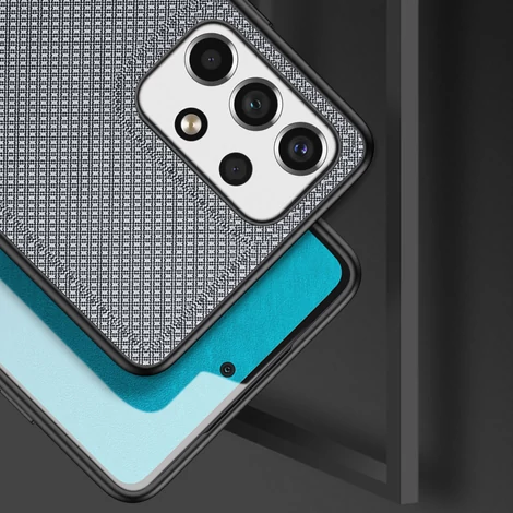Dux Ducis Fino case is nylon covered Samsung Galaxy A53 5G blue