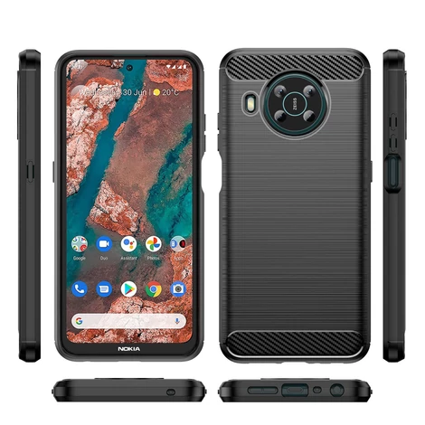 Carbon Case Flexible cover for Nokia X100 black