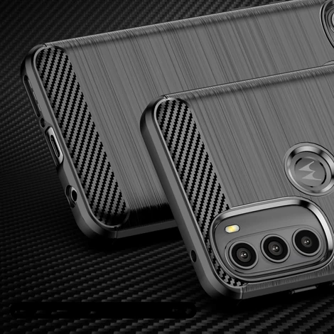 Carbon Case Flexible Cover Sleeve Motorola Moto G71 5G black