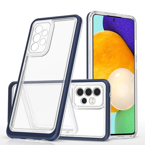 Clear 3in1 Case for Samsung Galaxy A53 5G Frame Gel Cover Blue