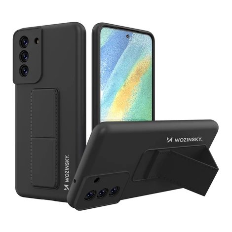Wozinsky Kickstand Case Silicone Stand Cover for Samsung Galaxy S21 FE Black