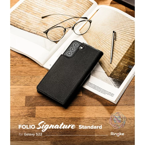 Ringke Folio Signature Flip Leather Case for Samsung Galaxy S22 Black (FSS119R263)