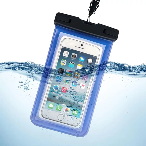 Waterproof pouch phone purse on the pool orange