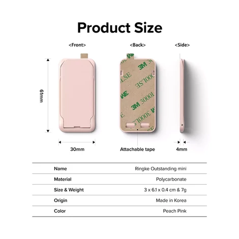 Ringke Outstanding Mini Adhesive Phone Stand pink