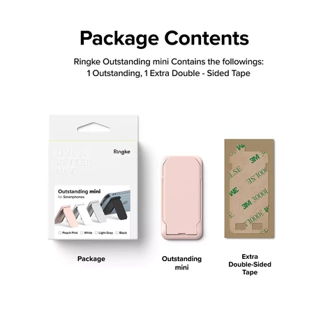 Ringke Outstanding Mini Adhesive Phone Stand pink