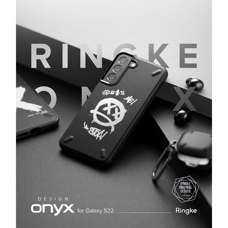 Ringke Onyx Design Durable TPU Cover for Samsung Galaxy S22 black (Graffiti) ()