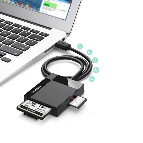 Ugreen USB 3.0 SD / micro SD / CF / MS memóriakártya-olvasó fekete (30231)