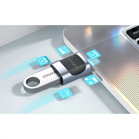 Essager Adapter OTG USB 3.0 anya USB-C apa (fekete)