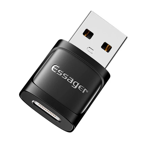 Essager Adapter OTG USB-C anya USB 3.0 apa(fekete)