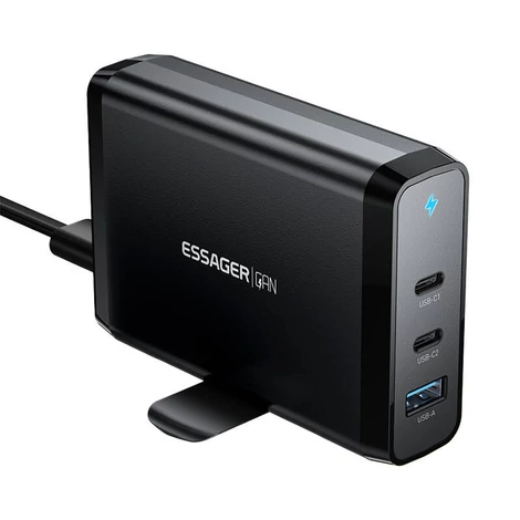 Essager asztali töltő 2xUSB-C 1xUSB-A 140W GaN (fekete)