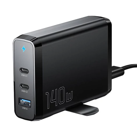 Essager asztali töltő 2xUSB-C 1xUSB-A 140W GaN (fekete)