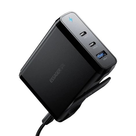 Essager asztali töltő 2xUSB-C 1xUSB-A 140W GaN (fekete)