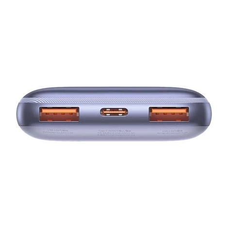 Baseus Bipow Pro Powerbank 10000mAh, 2xUSB, USB-C, 20W (lila)