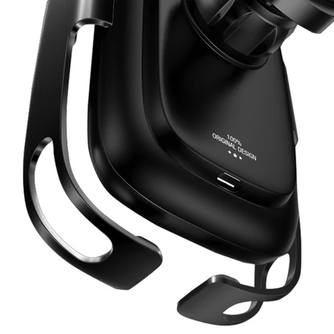 Baseus Rock Smart autós telefontartó vezeték nélküli Qi töltővel 10W, elektromos zárhatósággal, szellőzőre szerelhető telefontartó - fekete (WXHW01-01)