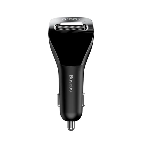 Baseus F40 Bluetooth FM Transzmitter Streamer Aux 2xUSB csatlakozás, autós töltő 15W 2A - fekete (CCF40-01)