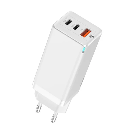 Baseus GaN gyors fali töltő PPS 65W USB/2xUSB Type C gyorstöltő 3.0 Power Delivery SCP FCP AFC (gallium-nitrid)