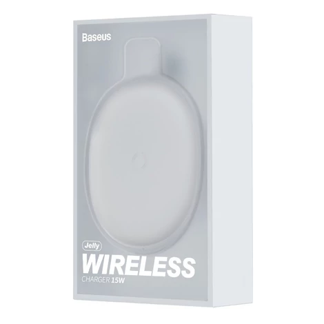 Baseus Jelly Qi vezeték nélküli töltő 15 W + USB - C típusú USB kábel - fehér (WXGD-02)