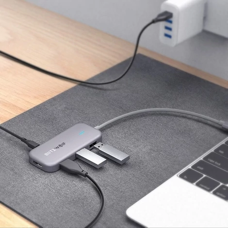 BlitzWolf BW-TH5 7in1 Hub Adapter USB-C to 3xUSB 3.0, HDMI, USB-C PD, SD, microSD