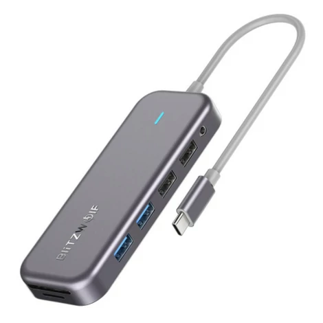 BlitzWolf 11in1 BW-TH8 USB-C Hub Adapter USB MicroSD SD LAN RJ45 HDMI VGA