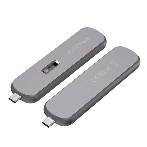 BlitzWolf BW-SSDE4 Sata M.2 külső SSD, B-kulcs, NVMe, 5Gbps, USB-C 3.1